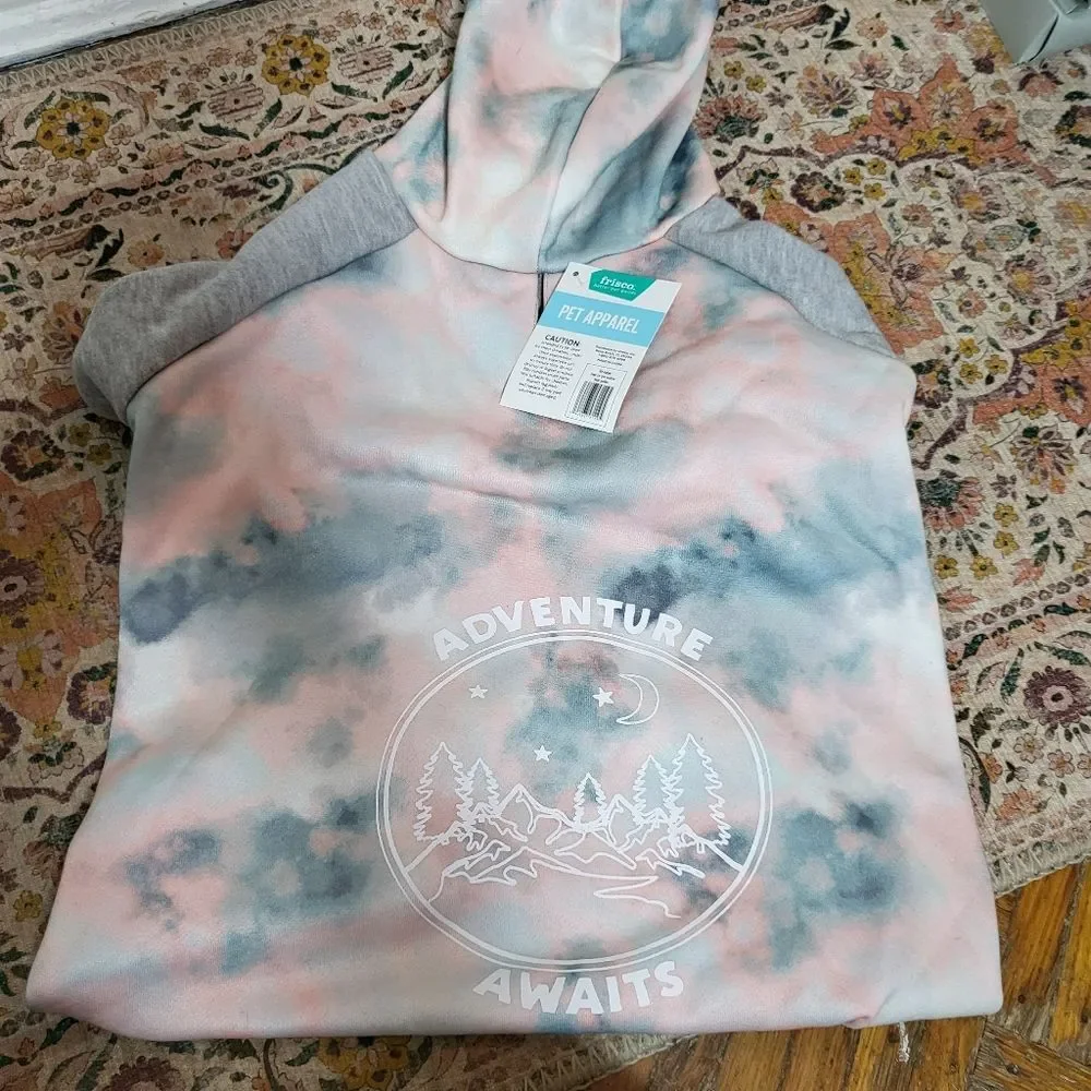 NWT FRISCO Dog Sweatshirt Hoodie Pink Tie Dye Size XX-Large Adventure Gray